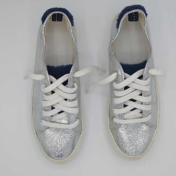 Zara Basic Collection Silver Metallic Sneakers Size -38/US 7.5 - Picture 4 of 16